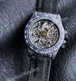 Rolex Daytona Skeleton Face 4802 Movement 46.5g Carbon Fiber Case Yellow Gold Hands Watch